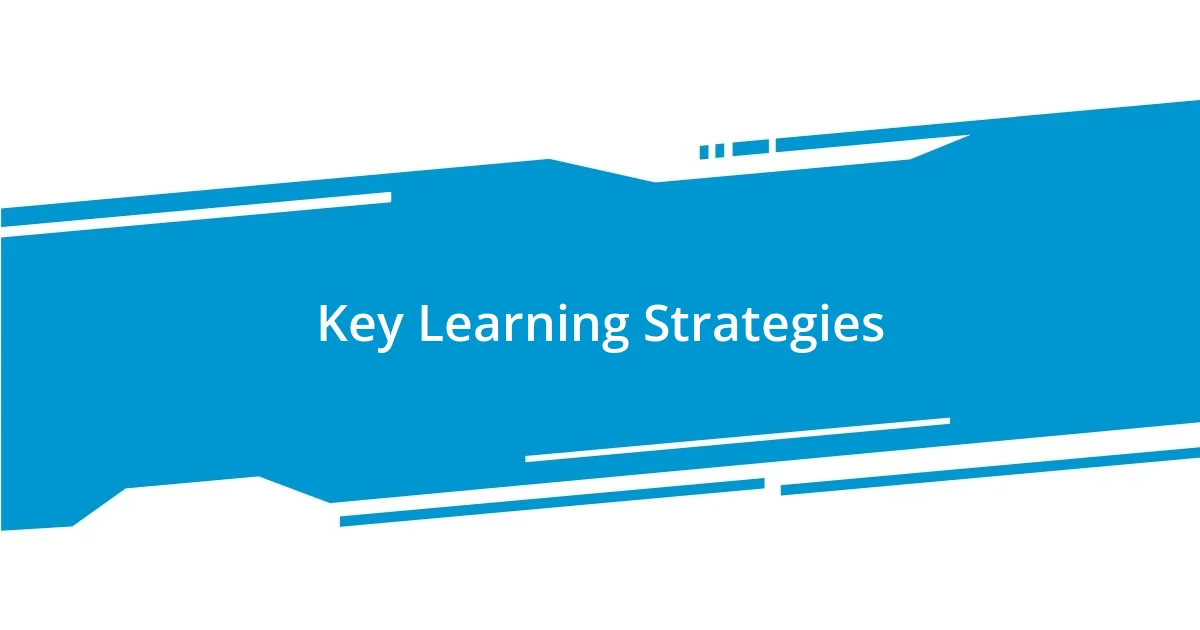 Key Learning Strategies